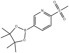 2-(メチルスルホニル)ピリジン-5-ボロン酸ピナコールエステル 化学構造式