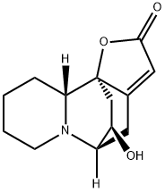 (5R,12R)-12-ヒドロキシ-5α,10bα-エタノ-4,5,7,8,9,10,10aβ,10b-オクタヒドロ-2H-フロ[2,3-a]キノリジン-2-オン 化学構造式