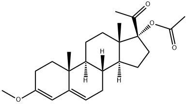 17-(乙酰氧基)-3-甲氧基孕甾-3,5-二烯-20-酮,1054-64-4,结构式