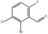 2-ブロモ-3-クロロ-6-フルオロベンズアルデヒド 化学構造式