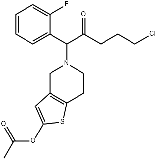 5-(5-chloro-1-(2-fluorophenyl)-2-oxopentyl)-4,5,6,7-tetrahydrothieno[3,2-c]pyridin-2-yl acetate