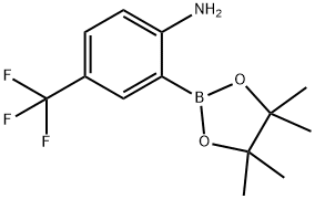 2-(4,4,5,5-テトラメチル-1,3,2-ジオキサボロラン-2-イル)-4-(トリフルオロメチル)アニリン 化学構造式