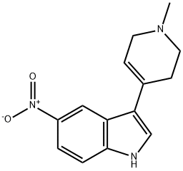 3-(1-甲基-1,2,3,6-四氢吡啶-4-基)-5-硝基-1H-吲哚, 106516-27-2, 结构式
