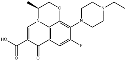 (3S)-10-(4-Ethyl-1-piperazinyl)-9-fluoro-2,3-dihydro-3-Methyl-7-oxo-7H-pyrido[1,2,3-de]-1,4-benzoxazine-6-carboxylic Acid (Levofloxacin IMpurity) 化学構造式