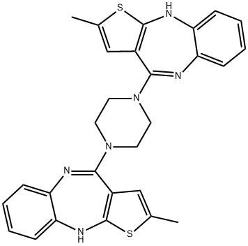 (E)-2-Methyl-4-(4-(2-Methyl-5,10-dihydro-4H-benzo[b]thieno[2,3-e][1,4]diazepin-4-yl)piperazin-1-yl)-10H-benzo[b]thieno[2,3-e][1,4]diazepine Struktur