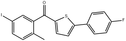 (5-(4-氟苯基)-噻吩-2-基)(5-碘-2-甲基苯基)酮, 1071929-08-2, 结构式
