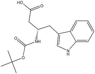 (R)-3-((叔丁氧基羰基)氨基)-4-(1H-吲哚-3-基)丁酸, 1073269-91-6, 结构式