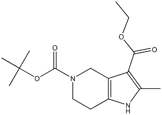 5-tert-butyl 3-ethyl 2-Methyl-6,7-dihydro-1H-pyrrolo[3,2-c]pyridine-3,5(4H)-dicarboxylate 结构式