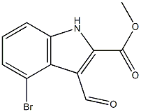 4-溴-3-甲酰基-1H-吲哚-2-甲酸甲酯 结构式