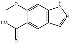 6-メトキシ-1H-インダゾール-5-カルボン酸 化学構造式
