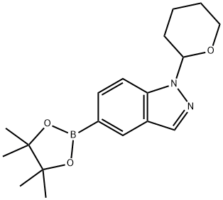 1H-Indazole, 1-(tetrahydro-2H-pyran-2-yl)-5-(4,4,5,5-tetraMethyl-1,3,2-dioxaborolan-2-yl)- Structure