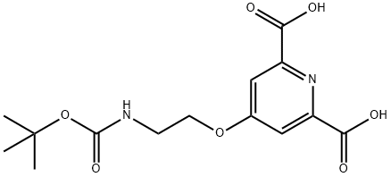 4-(2-((叔丁氧基羰基)氨基)乙氧基)吡啶-2,6-二羧酸, 1085412-35-6, 结构式