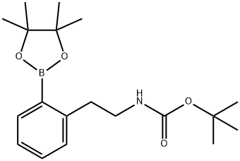 N-{2-[2-(四甲基-1,3,2-二氧硼杂环戊烷-2-基)苯基]乙基}氨基甲酸叔丁酯,1086600-36-3,结构式