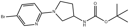 [1-(5-溴-吡啶-2-基)-吡咯烷-3-基]-氨基甲酸叔丁酯, 1088410-93-8, 结构式