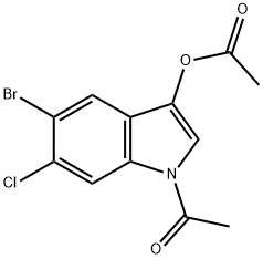 5-ブロモ-6-クロロインドリル1,3-ジアセタート 化学構造式