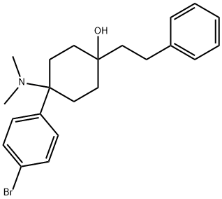4-(4-溴苯基)-4-二甲氧基氨基-1-苯乙基环己醇 结构式