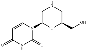 1-[(2R,6S)-6-(hydroxyMethyl)-2-Morpholinyl]-2,4(1H,3H)-PyriMidinedione Struktur