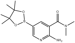 2-AMINO-N,N-DIMETHYL-5-(4,4,5,5-TETRAMETHYL-1,3,2-DIOXABOROLAN-2-YL)-3-PYRIDINECARBOXAMIDE Structure