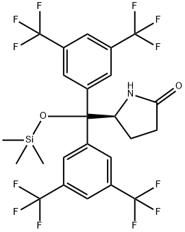 (5S)-5-[bis[3,5-bis(trifluoroMethyl)phenyl][(triMethylsilyl)oxy]Methyl]-2-Pyrrolidinone,1092807-29-8,结构式