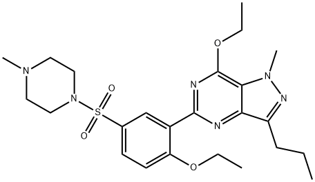 1H-Pyrazolo[4,3-d]pyriMidine, 7-ethoxy-5-[2-ethoxy-5-[(4- Methyl-1-piperazinyl)sulfonyl] phenyl]-1-Methyl-3-propyl- Struktur
