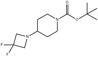 tert-Butyl 4-(3,3-difluoroazetidin-1-yl)piperidine-1-carboxylate Struktur