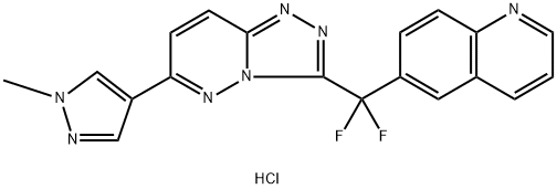 6-[二氟[6-(1-甲基-1H-吡唑-4-基)-1,2,4-三氮唑并[4,3-B]哒嗪-3-基]甲基]-喹啉盐酸盐, 1093204-20-6, 结构式