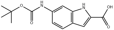 6-(tert-ButoxycarbonylaMino)-1H-indole-2-carboxylic acid 结构式
