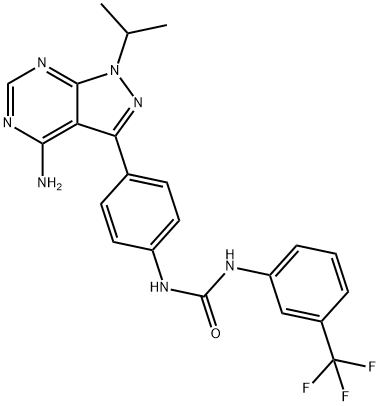 Urea, N-[4-[4-aMino-1-(1-Methylethyl)-1H-pyrazolo[3,4-d]pyriMidin-3-yl]phenyl]-N'-[3-(trifluoroMethyl)phenyl]- Structure