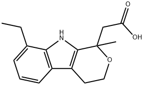8-乙基-1,3,4,9-四氢-1-甲基吡喃并[3,4-B]吲哚-1-乙酸,109518-47-0,结构式