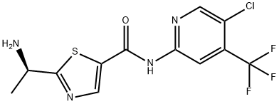 (R)-2-(1-氨基乙基)-N-(5-氯-4-(三氟甲基)吡啶-2-基)噻唑-5-甲酰胺, 1095823-62-3, 结构式