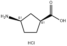 (1S,3R)-3-aMinocyclopentane-1-carboxylic acid HCl Structure