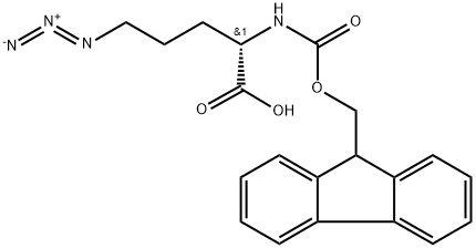 (S)-5-叠氮-2-(芴甲氧羰基-氨基)戊酸 结构式