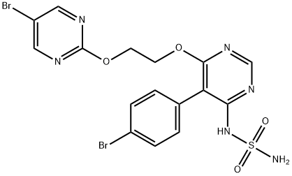 N-[5-(4-溴苯基)-6-[2-[(5-溴-2-嘧啶基)氧基]乙氧基]-4-嘧啶基]氨基磺酰胺 结构式