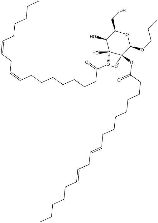 1,2-O-ジリノレオイル-3-O-β-D-galactopyranosylracglycerol 化学構造式