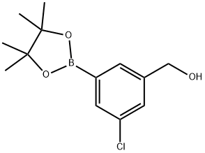 3-氯-5-(4,4,5,5-四甲基-1,3,2-二氧硼戊烷-2-基) - 苯甲醇 结构式