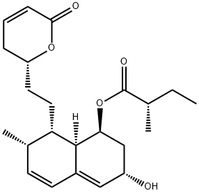 (2S)-2-Methylbutanoic Acid (1S,3S,7S,8S,8aR)-8-[2-[(2R)-3,6-Dihydro-6-oxo-2H-pyran-2-yl]ethyl]-1,2,3,7,8,8a-hexahydro-3-hydroxy-7-Methyl-1-naphthalenyl Ester Struktur