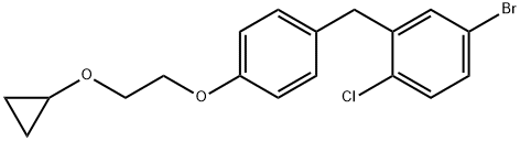 4-broMo-1-chloro-2-(4-(2-cyclopropoxyethoxy)benzyl)benzene Struktur