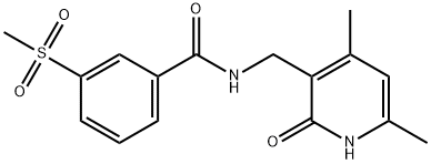 BenzaMide, N-[(1,2-dihydro-4,6-diMethyl-2-oxo-3-pyridinyl)Methyl]-3-(Methylsulfonyl)- Structure