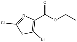 5-ブロモ-2-クロロチアゾール-4-カルボン酸エチル 化学構造式