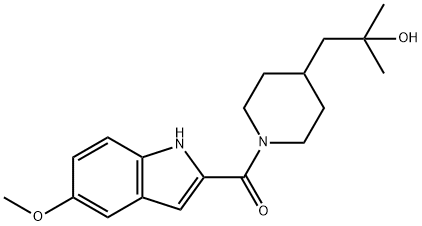 1-[1-[(5-甲氧基-1H-吲哚-2-基)羰基]哌啶-4-基]-2-甲基丙-2-醇 结构式