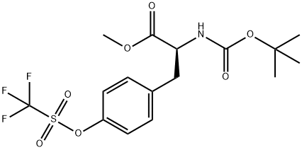 Methyl 2-(tert-butoxycarbonylaMino)-3-(4-(trifluoroMethylsulfonyloxy)phenyl)propanoate 化学構造式