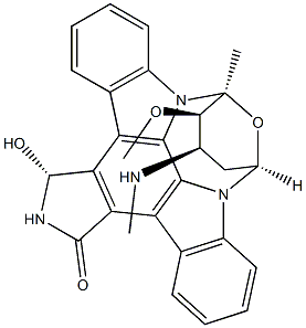 (9S)-2,3,10,11,12,13-ヘキサヒドロ-3α-ヒドロキシ-10α-メトキシ-9-メチル-11α-メチルアミノ-9β,13β-エポキシ-1H,9H-ジインドロ[1,2,3-gh:3',2',1'-lm]ピロロ[3,4-j][1,7]ベンゾジアゾニン-1-オン 化学構造式