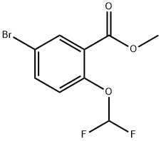 5-ブロモ-2-(ジフルオロメトキシ)安息香酸メチル 化学構造式