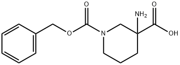 1-((BENZYLOXY)CARBONYL)-3-AMINOPIPERIDINE-3-CARBOXYLIC ACID, 1131595-03-3, 结构式