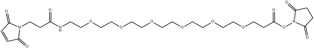 Α-MALEIMIDOPROPIONYL-Ω-SUCCINIMIDYL-6(ETHYLENE GLYCOL), 1137109-21-7, 结构式