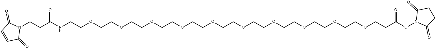 マレイミドプロピオニル-PEG10-NHSエステル 化学構造式