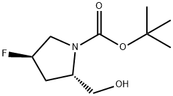 叔-丁基 (2S,4R)-4-氟-2-(羟甲基)吡咯烷-1-甲酸基酯, 1138324-48-7, 结构式