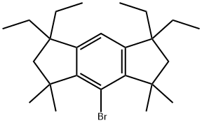 4-ブロモ-1,1,7,7-テトラエチル-1,2,3,5,6,7-ヘキサヒドロ-3,3,5,5-テトラメチル-s-インダセン 化学構造式