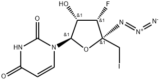 1-((2R,3S,4S,5S)-5-azido-4-fluoro-3-hydroxy-5-iodoMethyl-tetrahydro-furan-2-yl)-1H-pyriMidine-2,4-dione,1145869-43-7,结构式