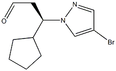 1H-Pyrazole-1-propanal, 4-broMo-b-cyclopentyl-, (bR)- Structure